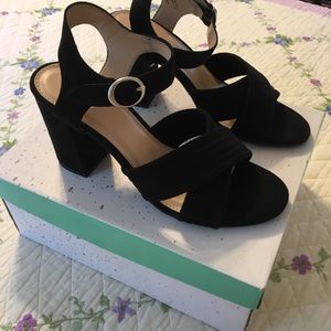 Black suede sandals